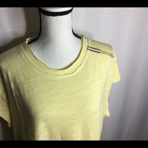 FREE PEOPLE movement Work out top raw edges yellow